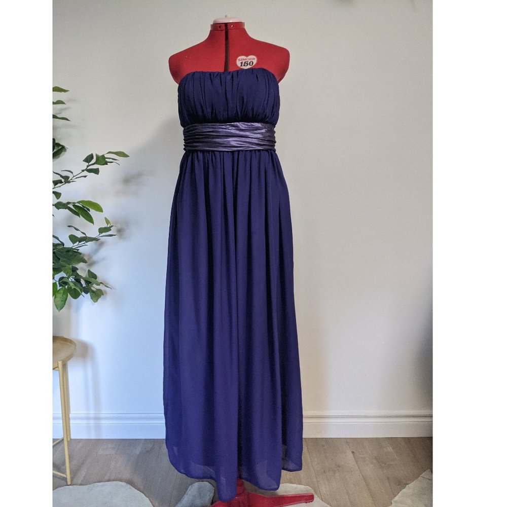 Strapless Purple empire dress - full length